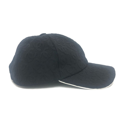 CHANEL cap 2025SS Cotton, Nylon black COCO Mark all-over print