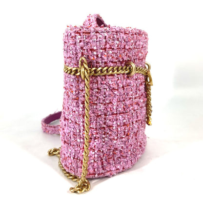 CHANEL Shoulder Bag tweed pink 2022Stainless Steel CC COCO Mark Chain