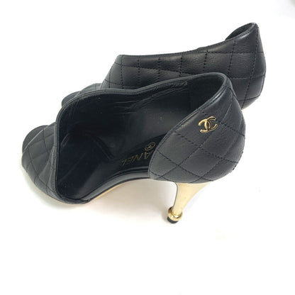 CHANEL pumps G30050 leather black shoes Matrasse quilting Women 37