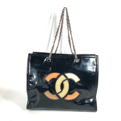 CHANEL Shoulder Bag enamel black CC COCO Mark Shoulder Bag Lipstick Women