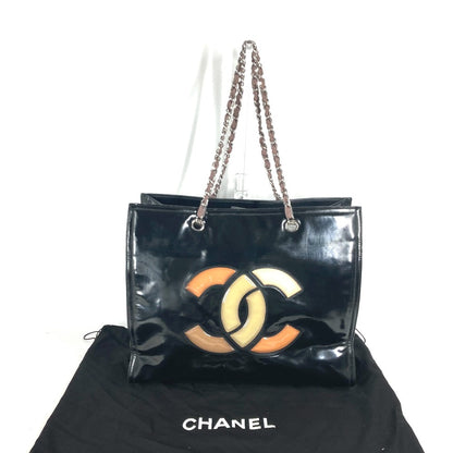 CHANEL Shoulder Bag enamel black CC COCO Mark Shoulder Bag Lipstick Women