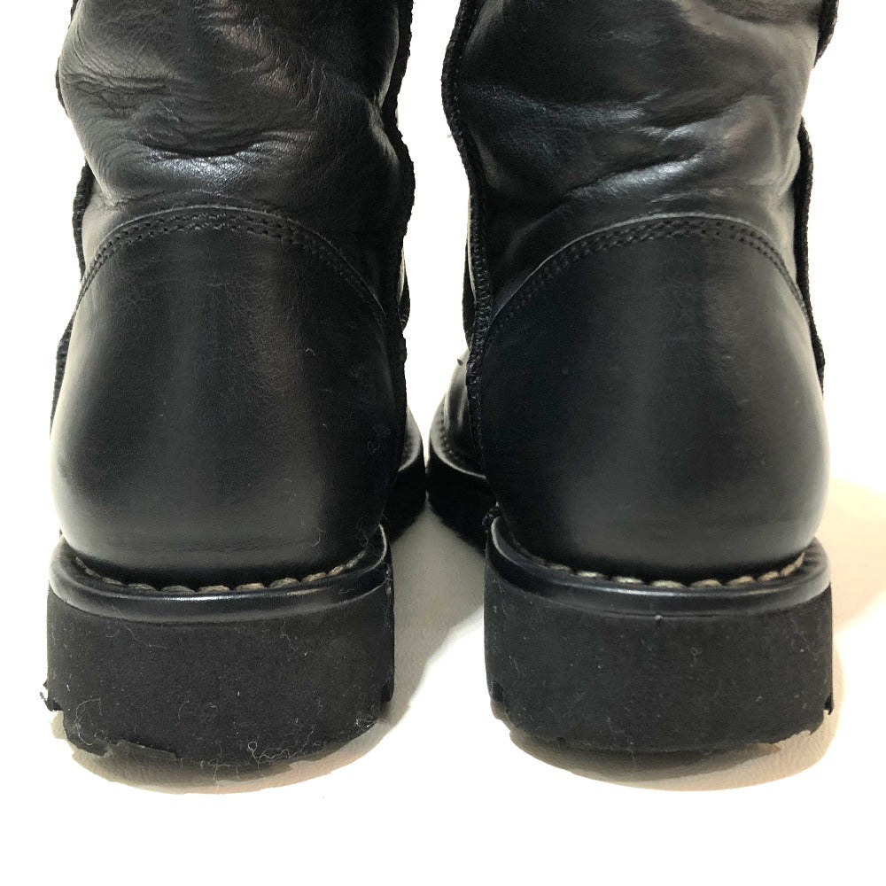 CHANEL boots lambskin Black x Bordeaux Here Cocoon Women 35