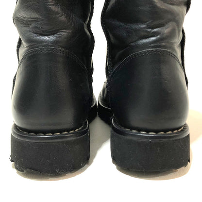 CHANEL boots lambskin Black x Bordeaux Here Cocoon Women 35