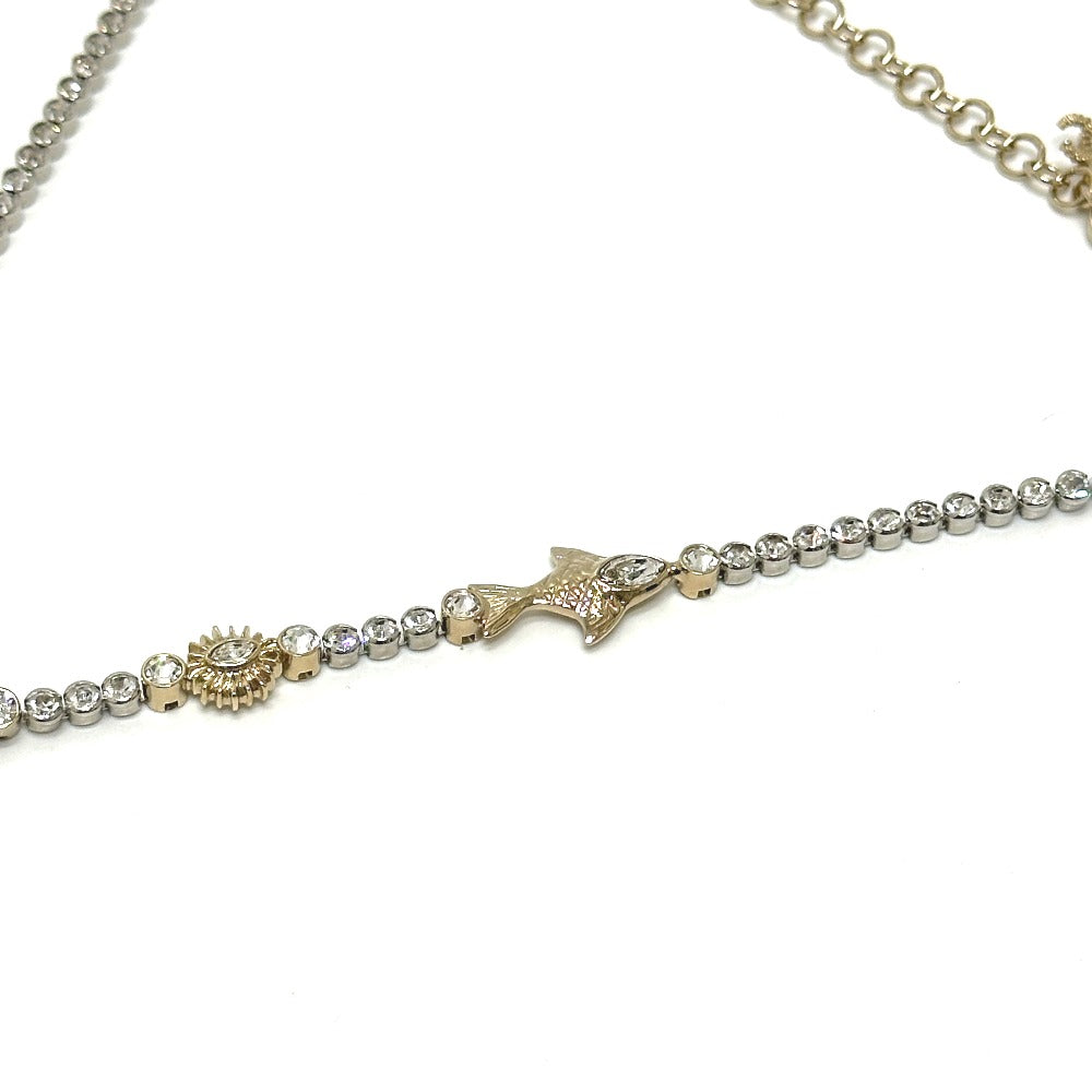CHANEL Necklace ABE913 metal gold 25C Costume Pearl & Strass Marine Style