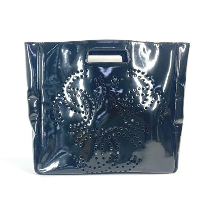 CHANEL Handbag enamel black Punching logo Triple Coco CC COCO Mark Women