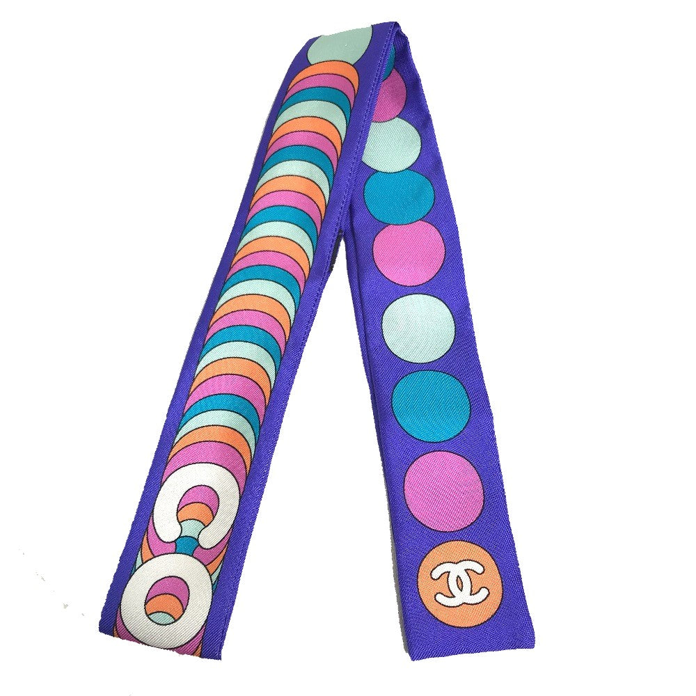 CHANEL scarf silk multicolor COCO Mark COCO Women