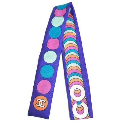 CHANEL scarf silk multicolor COCO Mark COCO Women