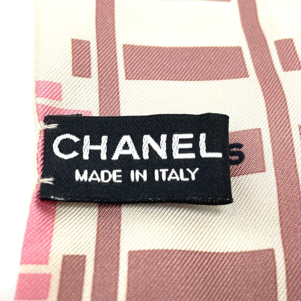 CHANEL scarf silk white CCCOCO Mark Track motif Women