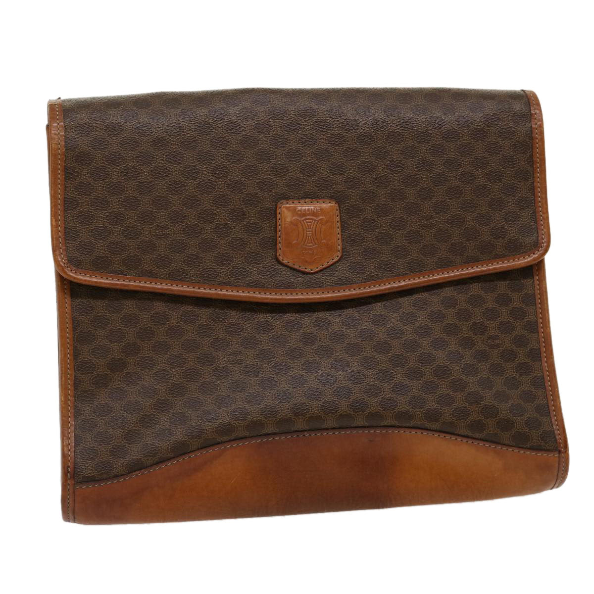 Luxury CELINE Macadam Canvas Clutch Bag Brown  30906