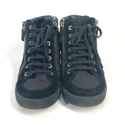 CHANEL sneakers G30617 Canvas, Suede black shoes shoes zipper CC COCO Mark Quilting Women 39