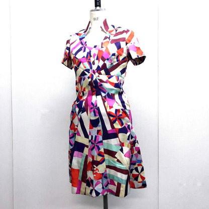 CHANEL one piece P53088 silk multicolor Flower flower 16C Women 36