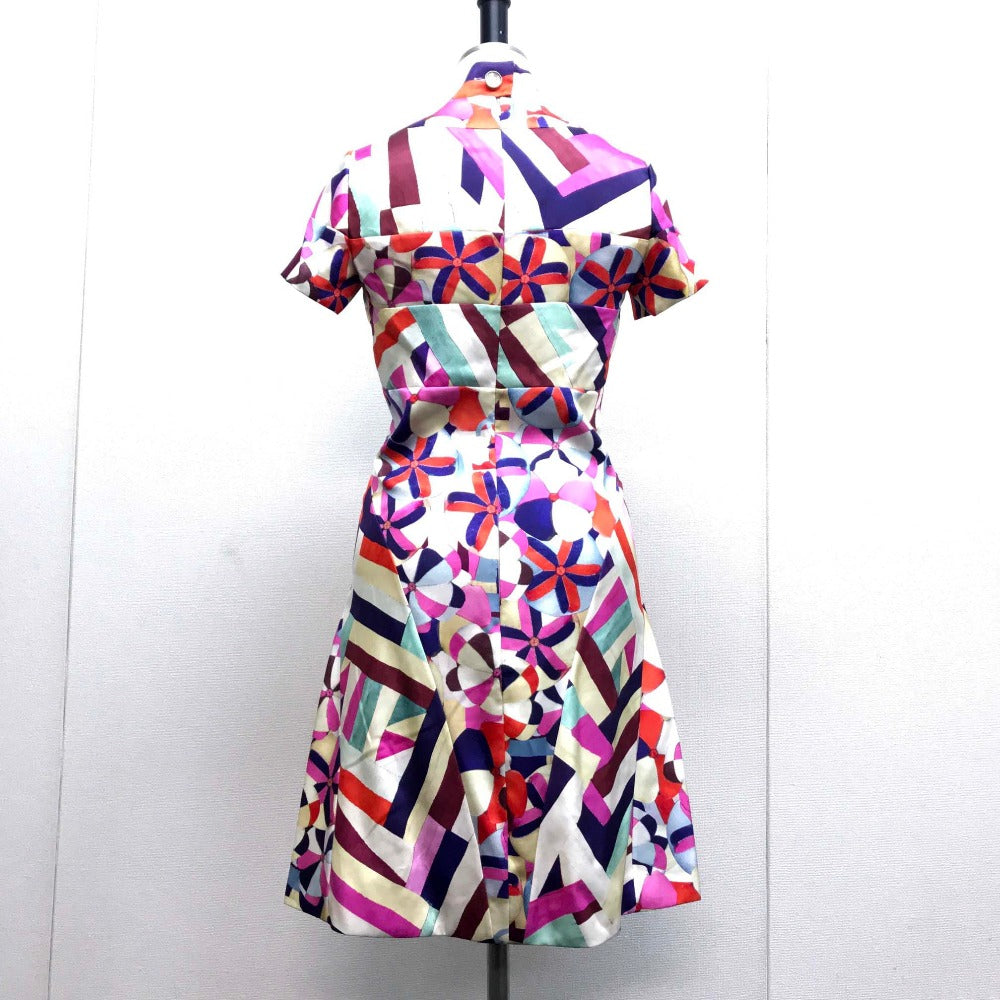 CHANEL one piece P53088 silk multicolor Flower flower 16C Women 36