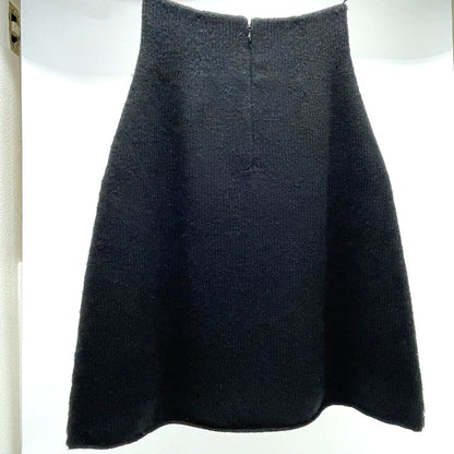 CHANEL skirt P55435K07229 Wool / cashmere black 16K Side double zip Women 34