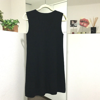 CHANEL one piece cashmere black knit 18S Women 34