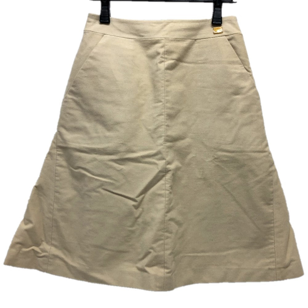 CHANEL skirt AH951 cotton beige Square logo pocket 01A Women 36