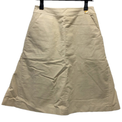 CHANEL skirt AH951 cotton beige Square logo pocket 01A Women 36