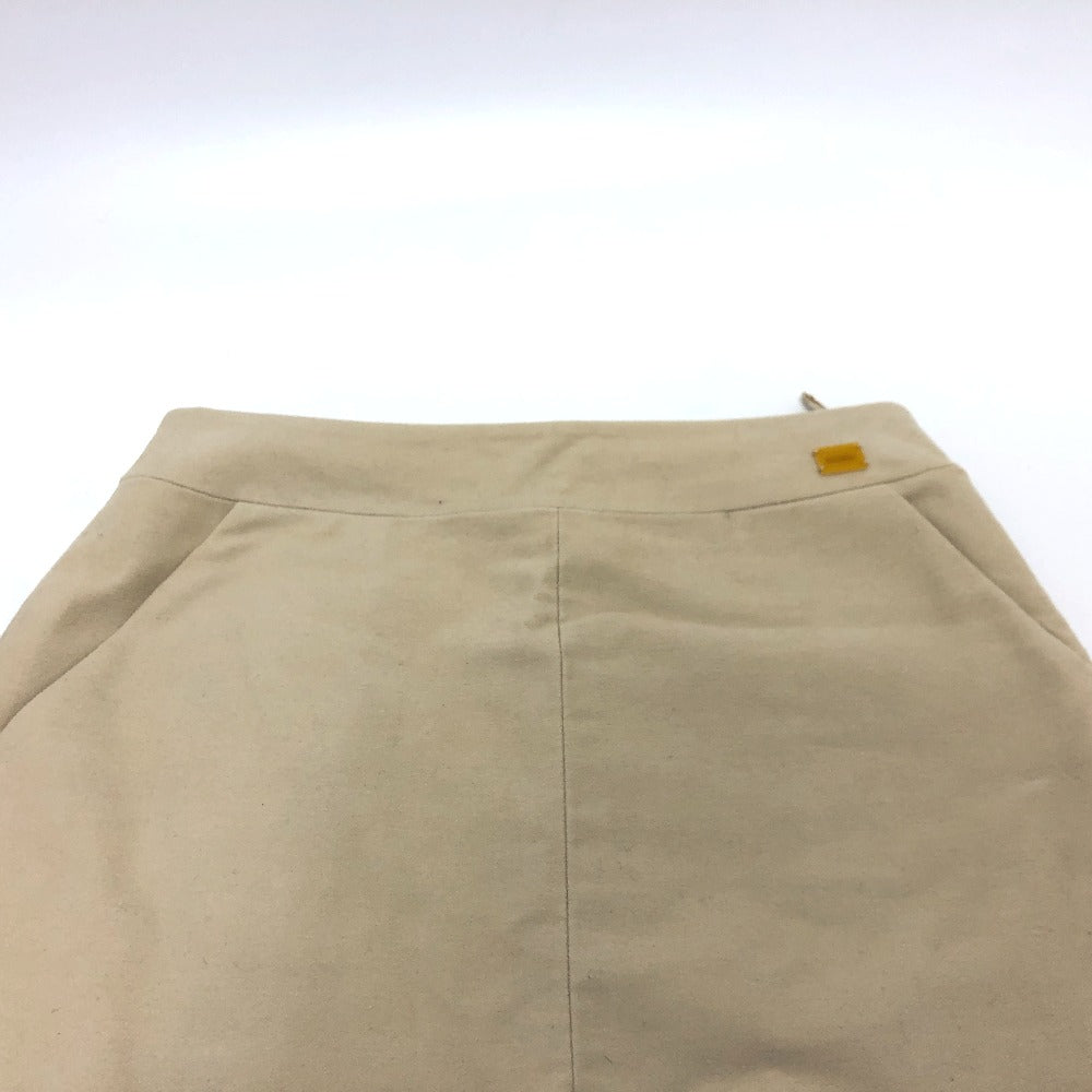 CHANEL skirt AH951 cotton beige Square logo pocket 01A Women 36