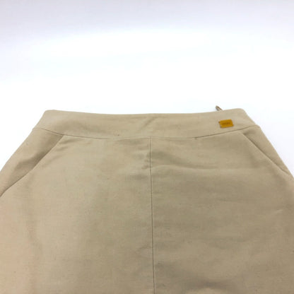 CHANEL skirt AH951 cotton beige Square logo pocket 01A Women 36
