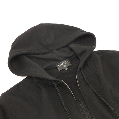 CHANEL Hoodie P63299 Cotton, Sequins black Graffiti CC logo 20P Sweatshirt Long Sleeve Women XS