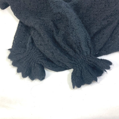 CHANEL knit P75692 Alpaca, Nylon black CC COCO Mark Lace Rhinestone Women 34