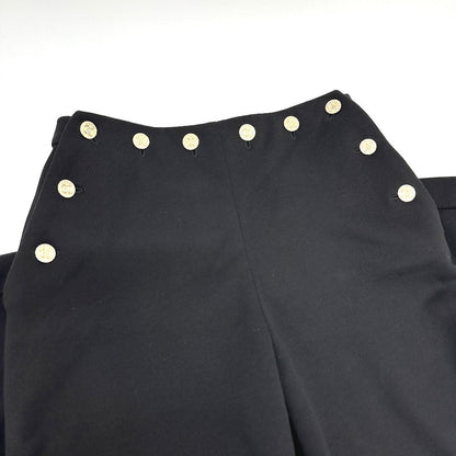 CHANEL Pants P76230 cotton black 24A COCO Mark Button CC Women 34