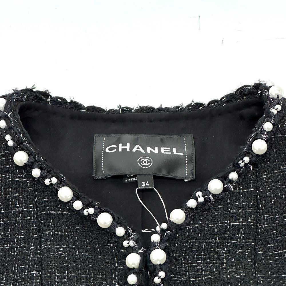 CHANEL Jacket P78982 tweed black Spring/Summer 2025 Pre-Collection Tweed & Pearls Women 34