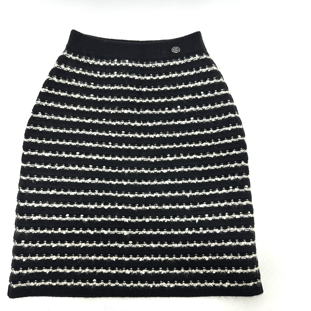CHANEL skirt P39936 Wool / cashmere black border Women 36