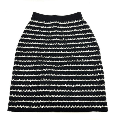 CHANEL skirt P39936 Wool / cashmere black border Women 36