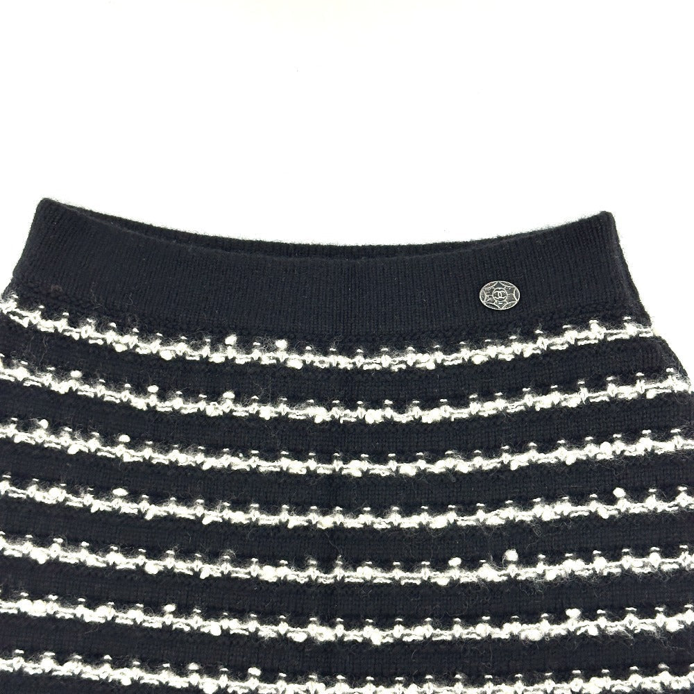 CHANEL skirt P39936 Wool / cashmere black border Women 36