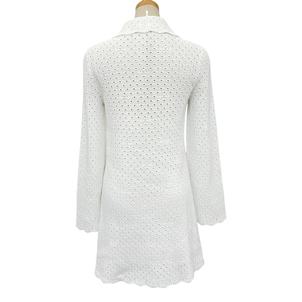 CHANEL one piece P76856K11051 cotton white COCO Mark Clover Lace Women 34
