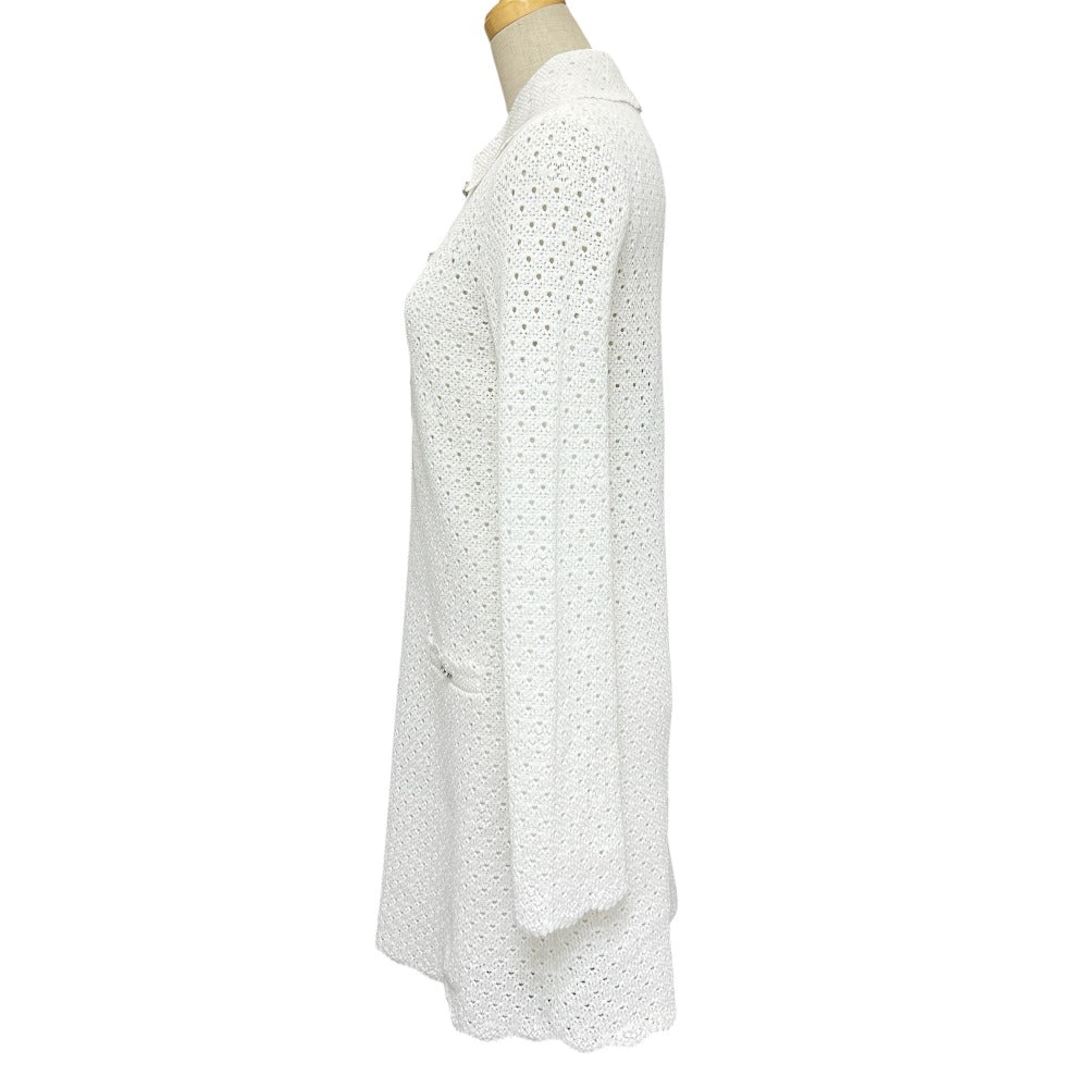 CHANEL one piece P76856K11051 cotton white COCO Mark Clover Lace Women 34