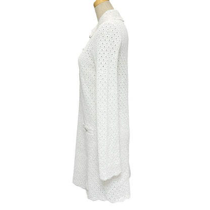 CHANEL one piece P76856K11051 cotton white COCO Mark Clover Lace Women 34