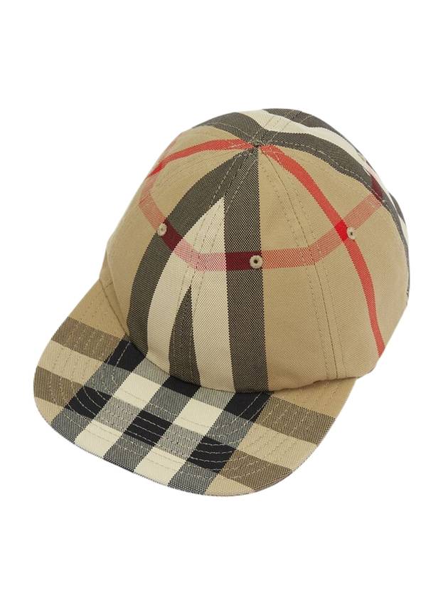 Luxury Burberry Reversible Vintage Check Cotton Ball Cap Archive Beige