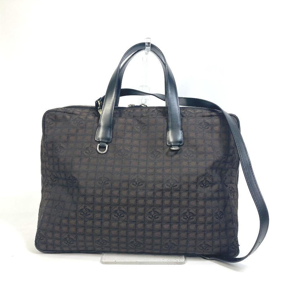 CHANEL Business bag Nylon, Leather Brown New travel line Handbag