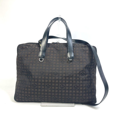 CHANEL Business bag Nylon, Leather Brown New travel line Handbag