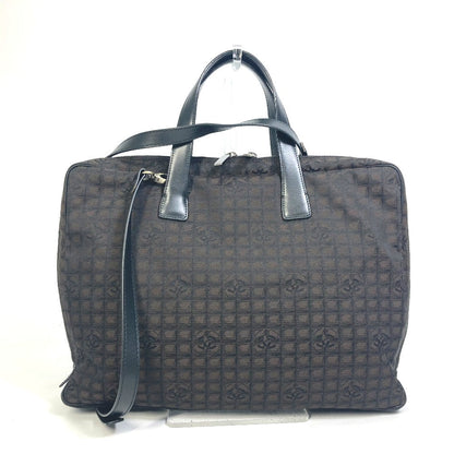 CHANEL Business bag Nylon, Leather Brown New travel line Handbag