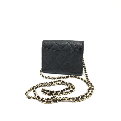 CHANEL Shoulder Bag AP0238 Caviar skin black COCO Mark Matrasse Women