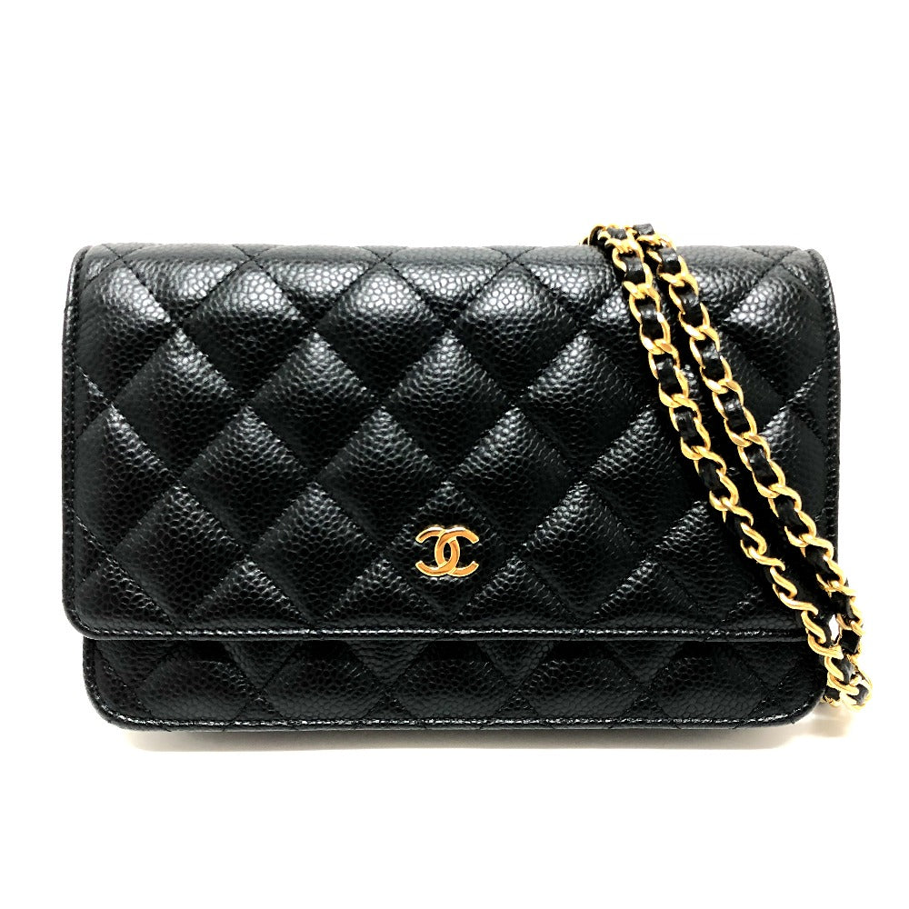 CHANEL Shoulder Bag AP0250 Caviar skin black COCO Mark Classic Long Wallet Purse Matrasse Chain wallet Women