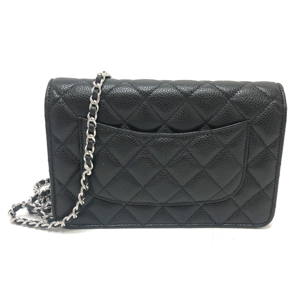 CHANEL Shoulder Bag AP0250 Caviar skin black Long Wallet Purse COCO Mark