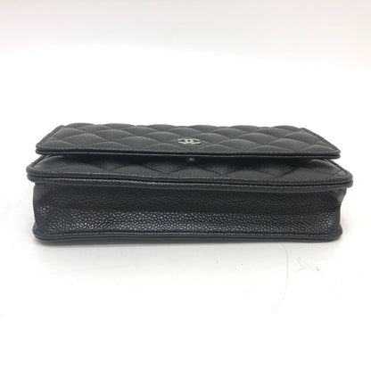 CHANEL Shoulder Bag AP0250 Caviar skin black Long Wallet Purse COCO Mark