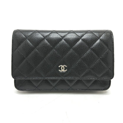 CHANEL Shoulder Bag AP0250 Caviar skin black CC Matelasse COCO Mark Classic Chain Wallet