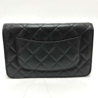 CHANEL Shoulder Bag AP0250 Caviar skin black CC Matelasse COCO Mark Classic Chain Wallet