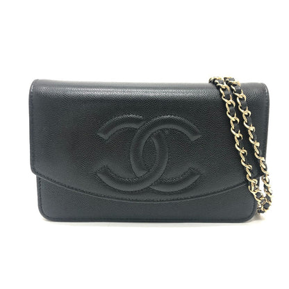CHANEL Shoulder Bag Caviar skin black MÃÂ©tiers d'Art Collection COCO Mark