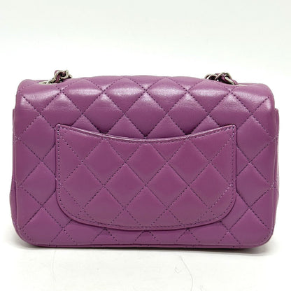 CHANEL Shoulder Bag lambskin purple COCO Mark Minimato Matelasse 20