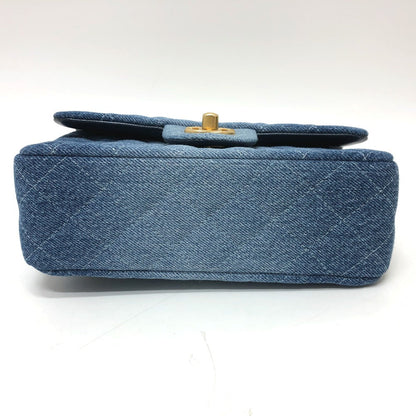 CHANEL Shoulder Bag denim blue Mini matrasse