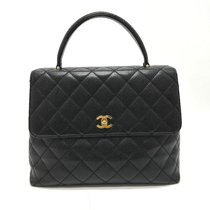 CHANEL Handbag A12397 Caviar skin black COCO Mark Matrasse