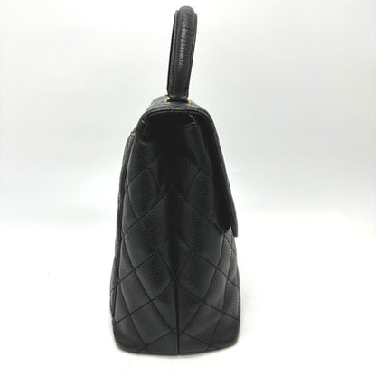 CHANEL Handbag A12397 Caviar skin black COCO Mark Matrasse