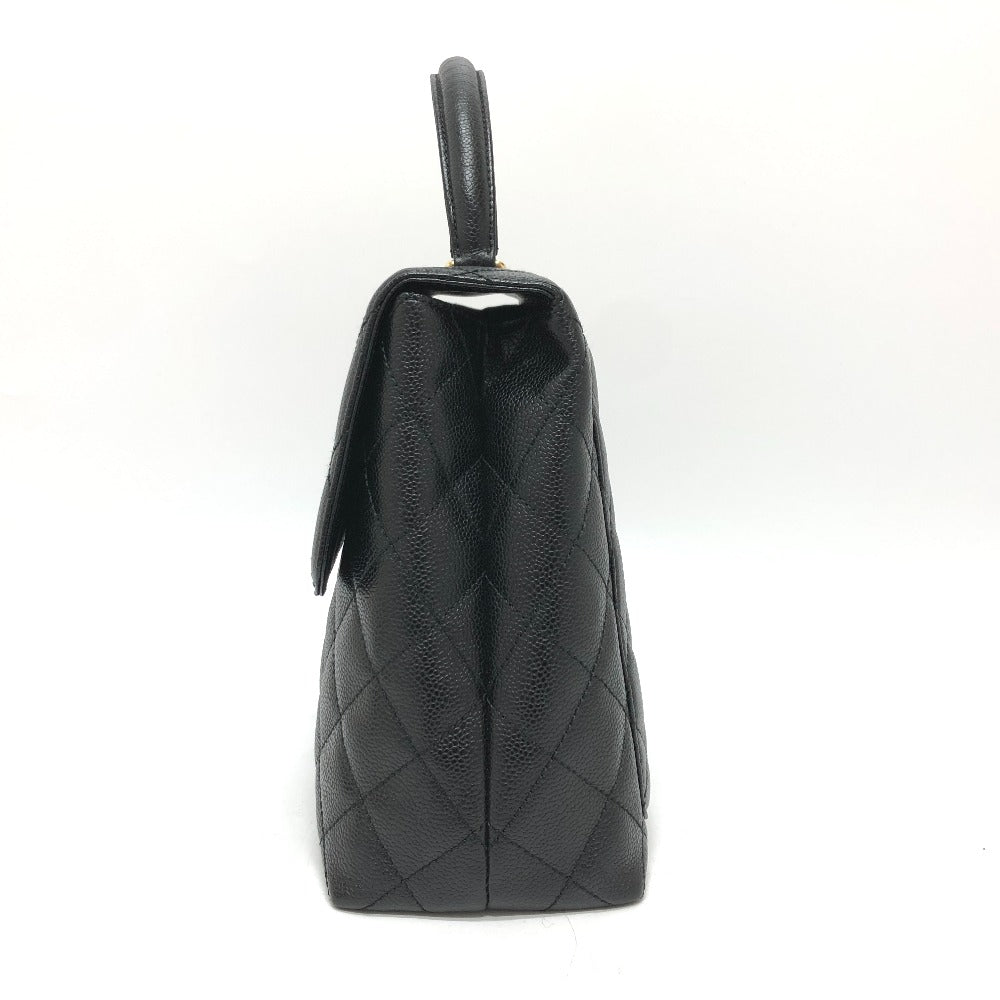 CHANEL Handbag A12397 Caviar skin black COCO Mark Matrasse