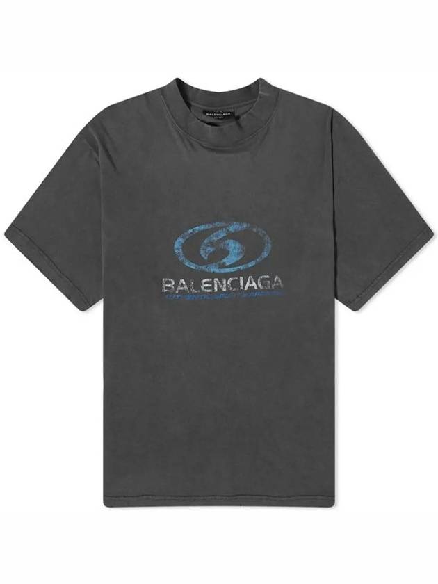 Luxury Balenciaga Trending 2025 Surfer Medium Fit Short Sleeve T-Shirt Navy