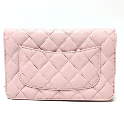 CHANEL Shoulder Bag AP0250 Caviar skin pink COCO Mark CC Chain wallet